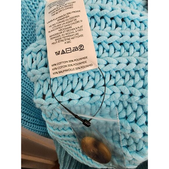 NWT FREE PEOPLE Offside Longline Cardigan Size Small Crystal Seas Blue Knit - Picture 5 of 6